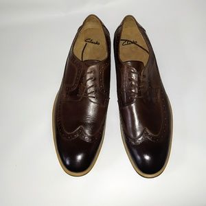 Clarks Brown Leather Wing Tip Shoes 13 M